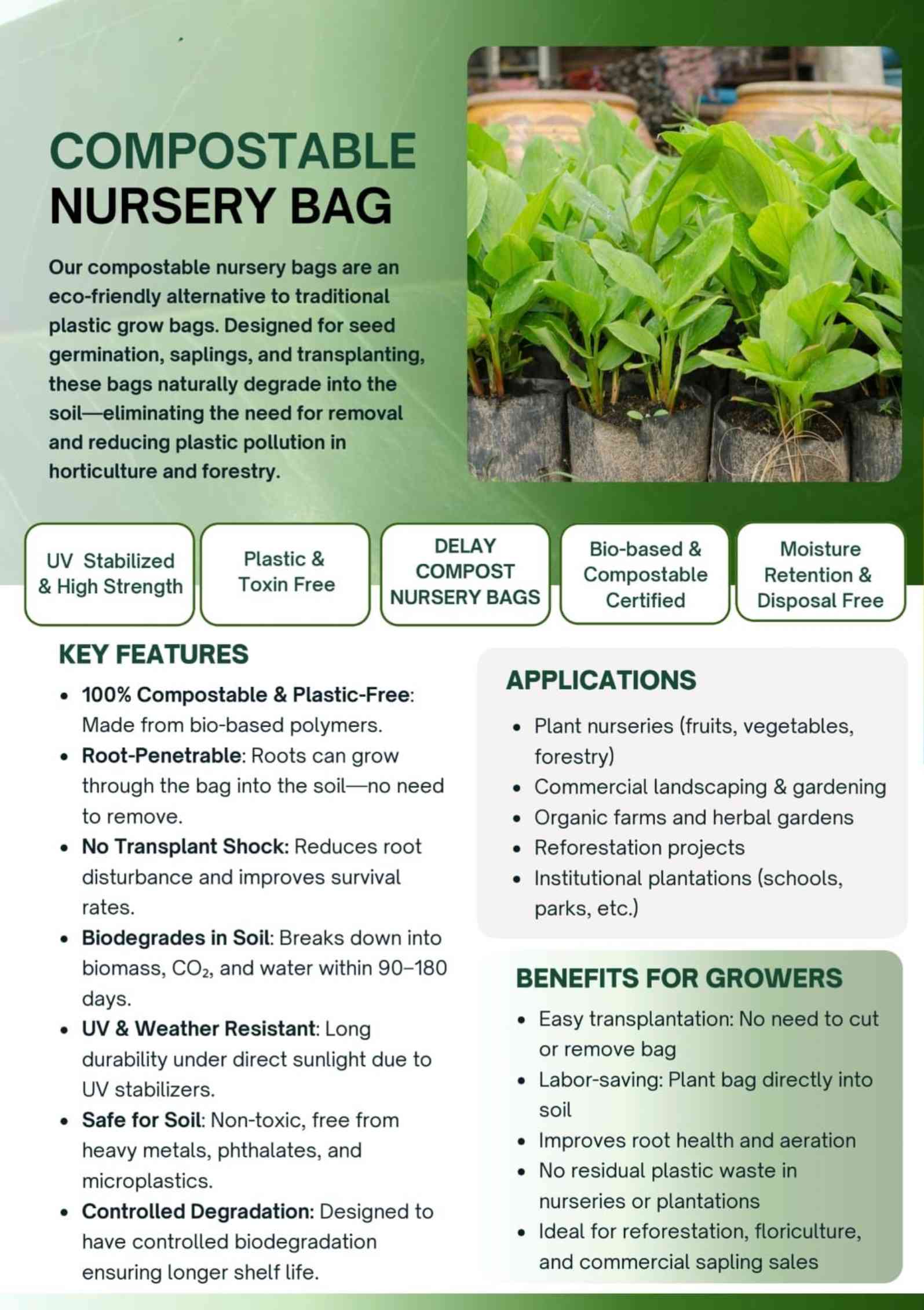 COMPOSTABLE NURSERY BAG